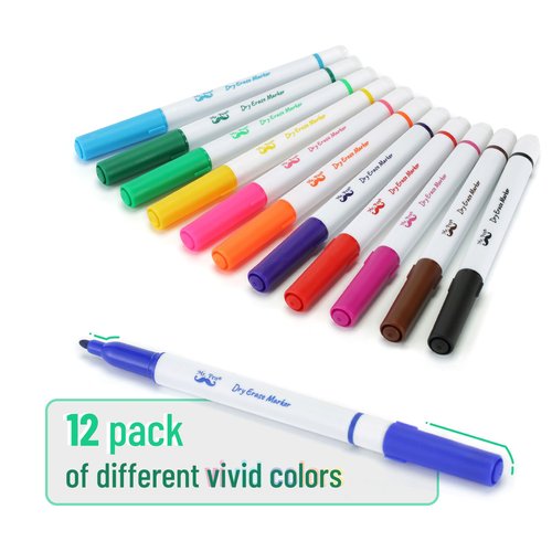 Mr. Pen- Dry Erase Markers, 12 Pack, Assorted Colors, White Board Markers Dry Erase, Whiteboard Markers, Dry Erase Markers for Kids, Dry Erase Markers Fine Tip, Dry Erase Pens, Dry Erase Board Markers