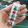 Christmas Nail Art Glitters Sequins, LPOODDNU Winter Nail Art Decorations Flakes 3D White Snowflake Nail Decals Green Red Nail Art Designs Holographic Christmas Winter Glitters for Nails Decorations
