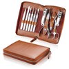 Makartt Manicure Kit: Professional Nail Care Kit Nail Clippers Set - 11 pcs Stainless Steel Tavel Nail Tool Kit Pedicure Kit Men Nail Grooming Kit with Portable Brown Leather Case