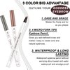 Eyebrow Pencil, 4 Tip Microblade Eyebrow Pen, Liquid Eyebrow Pen, 3D Waterproof Brow Pencil with Micro-Fork Tip, Long-Lasting Natural 4 Tip Brow Pen (Gray)