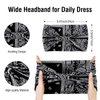 Huachi Wide Headbands for Women Black Stylish Floral Head Wraps Boho Thick Hairbands Workout Head Bands African Knotted Non Slip Turban Sport Yoga Girls Hair Accessories (Pack of 4)