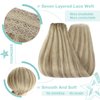YoungSee Wire Hair Extensions Highlight Invisible Wire Human Hair Extensions Highlights Light Brown with Platinum Blonde Real Hair Wire Extensions Human Hair Extensions with Wire 70G 12Inch