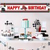 Jollyboom Truck Happy Birthday Banner, Construction Semi Truck Birthday Party Decorations Courtyard Banner for Boy Girl Transportation Semi Truck Birthday Decoration Courtyard Garden Yard Outdoor
