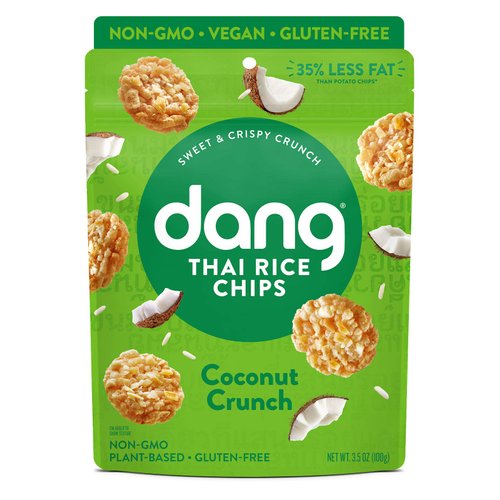 Dang Thai Rice Chips | Coconut Crunch | 4 Pack | Vegan, Gluten Free, Non Gmo Rice Crisps, Healthy Snacks Made with Whole Foods | 3.5 Oz Resealable Bags