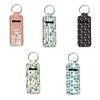 PCSJRKG Alpaca Chapstick Holder Keychain Bulk of 5, Cactus Clip On Chapstick Holder Keychain Lip Balm Holder Keychain