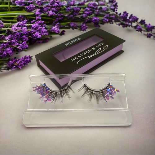 HEATHER'S LUX Glitter Lashes Sequins Lashes Dramatic 3D Faux Mink Lashes False Eyelashes Reusable Colorful Luxury Lashes Glamorous Sparkly Sparkle Lashes (Singapore)
