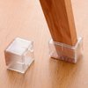 Chair Leg Caps, WarmHut 16pcs Transparent Clear Silicone Table Furniture Leg Feet Tips Covers Wood Floor Protectors, Felt Pads, Prevent Scratches, (Rectangle)