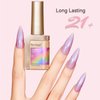 Bevimee Cat Eye Gel Nail Polish Rainbow Color Glitter Holographic Gel Polish Pink Reflective Shimmer Iridescent Sparkly Nail Gel Polish Galaxy Magnetic UV Gel for Nail Art at Home 12ML