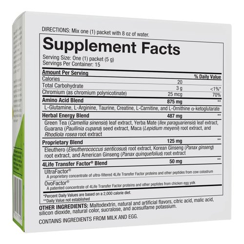 4Life Energy Go Stix - Healthy Energy Source - Kiwi Strawberry Drink Mix - Contains Natural Caffeine from Guarana, Maca, Yerba Mate, and Green Tea Leaf Extract - 15 Packets