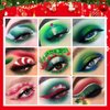 DE'LANCI Christmas Makeup Palette,18 Colors Highly Pigmented Multichrome Red Green Eyeshadow Pallet,Matte Shimmer Eye Shadow, Red Green Gold Fine Pressed Glitter Shades for Face Body | Grinch Makeup