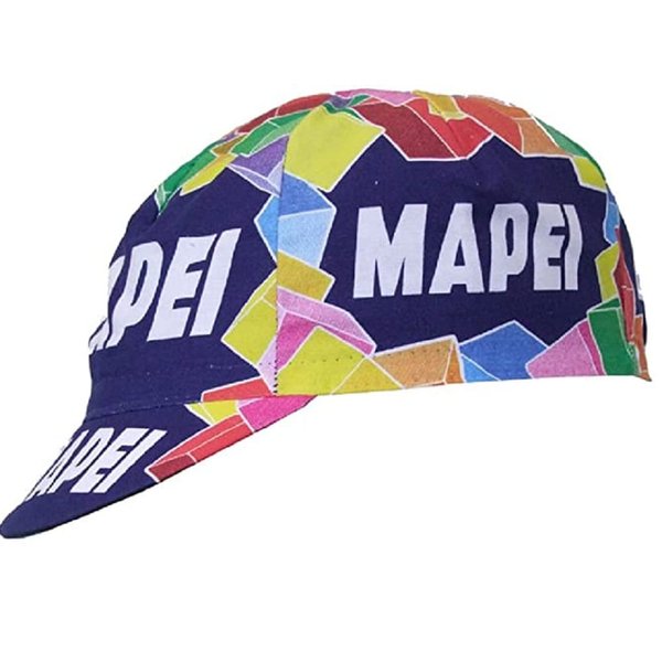 Outdoor Vintage - Anti Sweat Cotton Cycling Cap | L’Eroica, Tour de France, Giro D’Italia Style Bicycle Cap,Team Jersey Caps (Mapei)