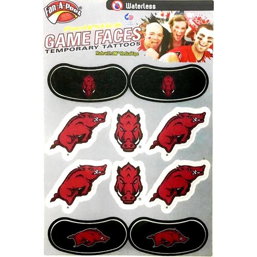 Arkansas – Waterless Peel & Stick Temporary Tattoos – 10-Piece Combo – 6 Spirit Tattoos & 4 Eye Strips