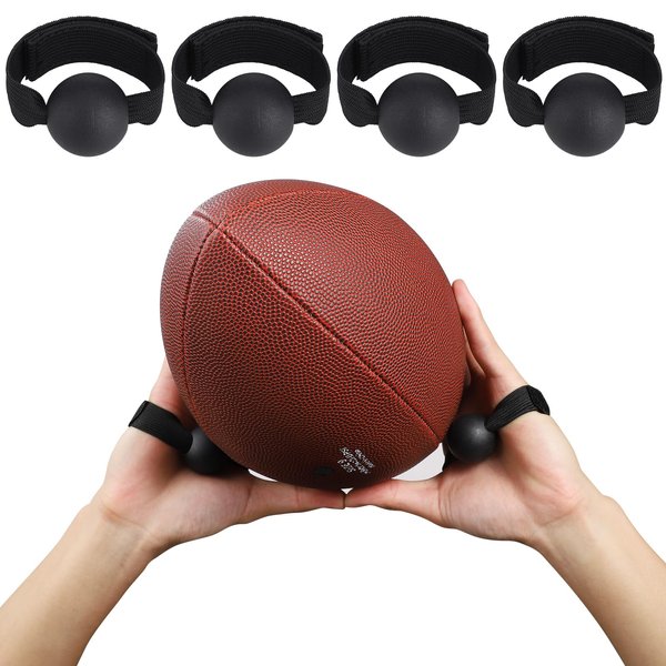 TOBWOLF 4PCS American Football Catching Trainer Band, Rugby Football Catching Receiver Trainers, Football Receiving Training, Volleyball Catching Training Hand Strap Beginner Practice Fingertip