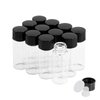 Cadbibe 4ml Clear Glass Vials with Screw Caps and Plastic Stoppers, 1 Dram Small Liquid Sample Vial, Leak-Proof Vial, 12PCS