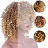 Sabosi Afro Blonde Curly Wigs for Black Women,Kinky Blonde Wig With Bangs Synthetic Heat Resistant Hair for Daily Use
