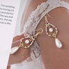 Sttiafay Vintage Crystal Pearl Drop Earrings Teardrop Pearl Earrings Gold Long Tassel Pearl Earrings Cz Pearl Teardrop Bridal Earrings Jewelry for Women