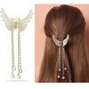 Fashion FitoorHair Accessories 1 Pc Hair Clips For Women Stone Accessories For Girls Hair Accessories For Women Wedding Claw Clip Butterfly Hair Clip Hair Clutcher Metal Hair Clips Pearl Hair Clip