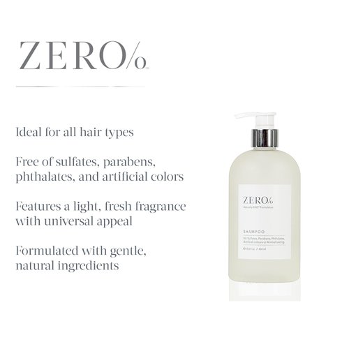 Gilchrist & Soames Zero% Unisex Shampoo – Natural, Sulfate Free, Paraben Free, Cruelty Free Formula for All Hair Types, Gentle Hair & Scalp Cleansing with Fresh Botanical Scent, 15.5 oz