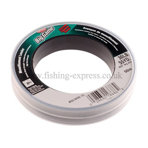 Berkley Trilene® Big Game™ Monofilament Leaders, Clear, 40lb | 18.1kg, 55yd | 50m Fishing Line, Suitable for Saltwater Environments