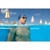 ARENA Python Racing Swim Goggles for Men and Women, UV Protection, Anti-Fog, Dual Strap, Non-Mirror Lens, Blue/White Sky