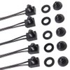 Quentacy 5Pcs Push Button Switch 12V Wired RV Waterproof On-Off Micro Light Toggle Switches for Motorcycle Car Truck Boat Marine (Black)