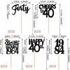 30PCS Black 40th Birthday Cupcake Toppers Glitter Forty Happy 40th Straight Outta 1984 Cupcake Picks for Cheers to 40 Years 40th Birthday Wedding Anniversary Party Decorations Supplies