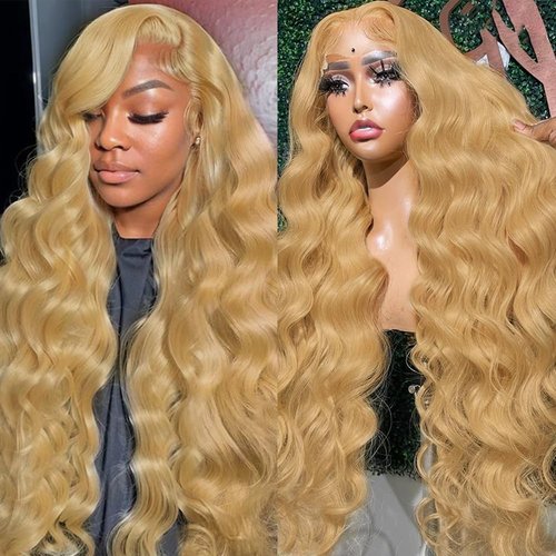 SEMANK Honey Blonde Wig Human Hair 180% Density Honey Blonde HD Lace Front Wig Human Hair Pre Plucked Body Wave Blonde Lace Front Wigs Human Hair 13x4 HD Lace Frontal wig 26 Inch