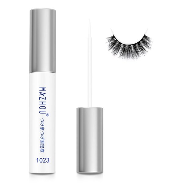 Eyelash Glue Super Strong Hold for False Eyelashes, Eyelash Adhesive, Latex Free, Long Lasting Wear，Suitable for Sensitive Eyes, Waterproof, White 0.27 oz (White Bottle, 0.17oz)