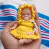 4.5" Silicone Baby Girl,Mini Reborn Baby Dolls, Tiny Silicone Baby Dolls, Mini Realistic Newborn Baby Dolls Silicone Full Body Stress Relief with Feeding Accessories（Yellow）