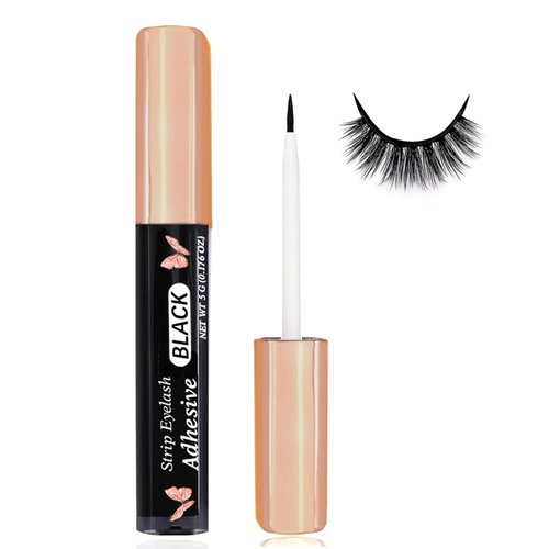 Black Eyelash Glue Super Strong Hold Black Eyelash Adhesive Waterproof Lash Glue Latex-Free Suitable for Sensitive Eyes Lashes 5ml 0.18 OZ (1 Pack Black)