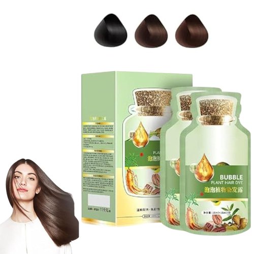 Bubble Hair Dye Shampoo,Natural Plant Hair Dye, Pure Plant Extract for Grey Hair Color Bubble Dye...