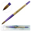 Pana Acrylic Nail Brush Pure Kolinsky Hair Beigh Purple Wood Handle with Purple Ferrule Round Shaped Style (Size # 8)