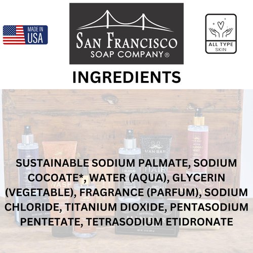 San Francisco Soap Company Kitschy Sissal Tree Bar Soap (7 oz Bar) | Vanilla Peppermint | Dye-Free Soap Bar | Perfect Holiday Gift | Unisex