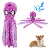 LuckyOpt Squeak Dog Toy, 12.5In Plush Octopus Dog Toy with Crinkle Paper and Squeaky Inside, No Stuffing Dog Toys for Indoor Dog (Purple)