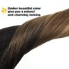 GOO GOO Clip in Hair Extensions Real Human Hair, Remy Human Hair Extensions Clip ins for Women, Natural Human Hair, 18inch 120g 7Pcs, 2/6/18 Balayage Brown to Dirty Blonde