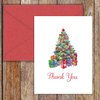 Paper Frenzy Christmas Tree Holiday Thank You Note Cards and Envelopes - 25 pack