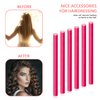 BIEAEIA 60 Pieces Flexible Curling Rods, 9.45 x 0.31 inches Foam Hair Rollers for Long Hair Short Hair Women Girls, No Heat Hair Curlers with Steel Pintail Rat Tail Comb, Pink