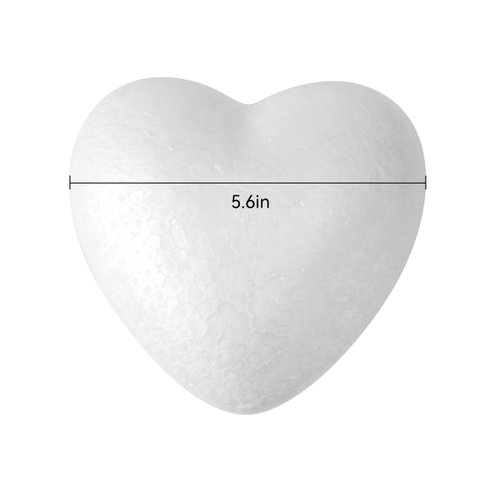 Crafare Craft Foam Heart 5 Inch 4 Pack Polystyrene Foam Wreath for Wedding or Valentines Projects Sculpture Modeling Decoration