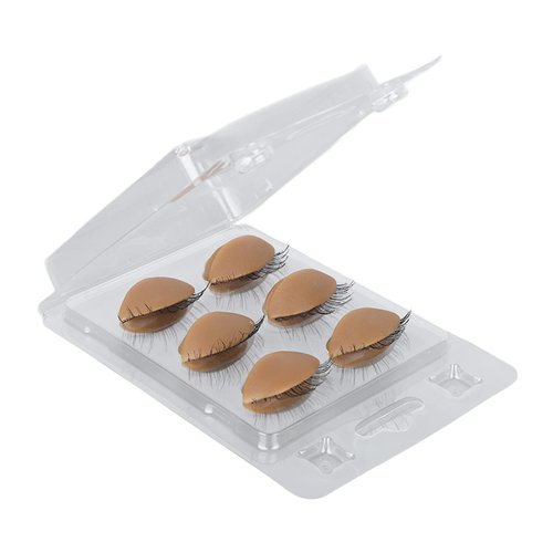 Joyzan Mannequin Head Eyelids, Replacement Realistic Eyelashes Extension Training Tool Removable Detachable Advance Eyelash Silicone Extensions Kit Doll Head Practice Makeup Lashes Soft Touch 3Pairs