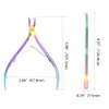XINMEIWEN 8Pieces Cuticle Trimmer Cuticle Nipper Cuticle Remover Cuticle Cutter with Cuticle Pusher Stainless Steel Cuticle Cutter Clipper Nail Tools for Fingernails and Toenails (Rainbow)