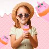 Anboor 2 PCS Ice Cream Squishies Toy, Simulation Unicorn Ice Cream Food Squeeze Toy, Stretchy Sensory Toy for Girls and Boys Birthday (Blue & Pink)