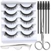 Teenitor Mink Lashes False False Eyelashes Natural Look Fake Lashes, Wispy Mink Lashes Faux Fluffy Eyelashes Mink Eyelashes Pack with Brush, Applicator
