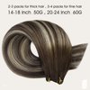 Full Shine Sew In Hair Extensions Hand Tied Weft Hair Extensions Human Hair Genius Weft Extensions Darkest Brown To Platinum Blonde Mix Darkest Brown Human Hair Weft Real Hair Extensions 60G 20 Inch