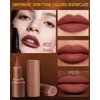2 in 1 Lip Liner Lipstick, Dusk Brown Lip Liner Lip Gloss, Velvet Matte Sharpened Head Lip Tint Stain, Long Lasting Waterproof,Highly Pigmented Non-sticky Tinted Lip Balm, Lip Makeup for Women-02