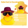 MuMyer Rubber Duck Car Ornaments Duck Car Dashboard Decorations Accessories with Mini Top Hat Necklace and Sunglasses(T6)