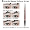 [ 2 Pack]Eyebrow Pencil, Waterproof Eyebrow Makeup with Dual Ends, Professional Brow Enhancing Kit with Eyebrow Brush (Dark Brown #1)