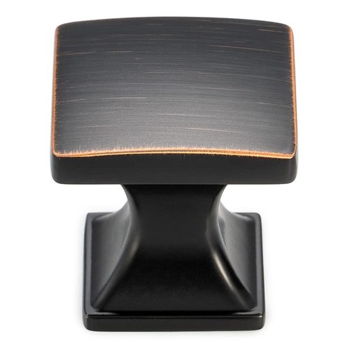 KOOFIZO Curved Square Top Cabinet Knob - Oil Rubbed Bronze Pull Handle (25mm / 0.98 Inch), 10-Pack for Kitchen Cupboard Door, Bedroom Dresser Drawer, Bathroom Wardrobe Hardware