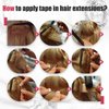 Moresoo Tape in Hair Extensions Black Human Hair Tape in Extensions Natural Black Hair Extensions Real Human Hair Tape in Invisible PU Tape in Hair Extensions Human Hair 20 Inch #1B 20pcs 50g
