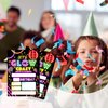 ANYEMW 4x6 Glow Birthday Invitations, Neon Birthday Party, Neon Party Decorations, Birthday Party Invitations For Boys Girls, Kids Birthday Invitations, 20 Cards with 20 Envelopes.(28)