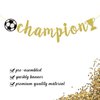 Champion Banner, Sports Theme Banner, Soccer Game Day Party Decorations, Gold Glitter